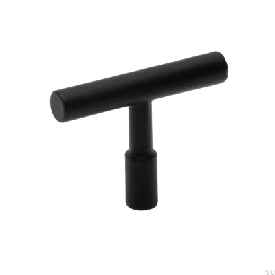 Puxador para móveis T-Bar Spira, aço preto fosco