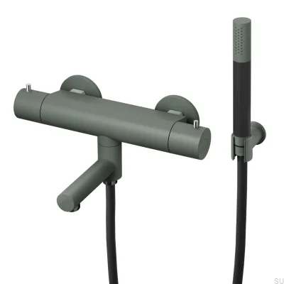  Torneira termostática para banheira e chuveiro EVM026-150 Latão Verde Cinza