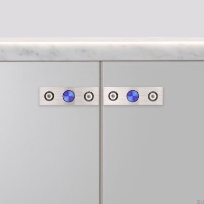 Puxador de móvel com arruela Linear Plate 12 em aço queimado (conjunto)