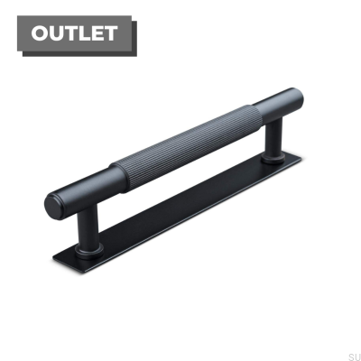Puxador para móveis Salo Stripe 128 oblongo, metal, preto fosco