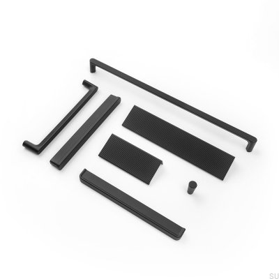 Puxador alongado para móveis Aqua 480 Metal Preto