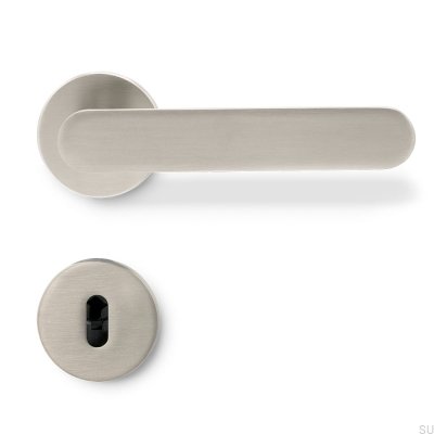 Puxador de porta Vibe Plain, prata escovada, padrão escandinavo