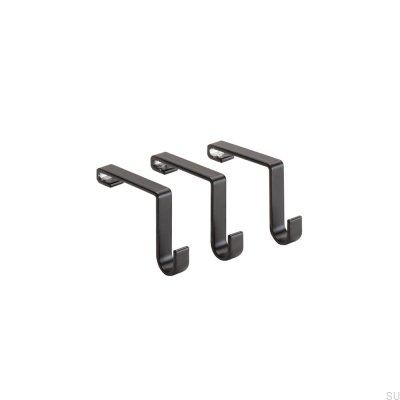 Systema 3-pack cabide de parede alumínio preto fosco