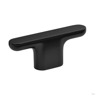 Puxador de móveis de metal liso T-Bar Vibe preto fosco