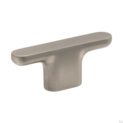 Puxador de móveis de metal liso T-Bar Vibe prateado escovado