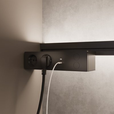 Tomada Nety D-M 75W máx. 230/24V DC Alumínio Preto Fosco