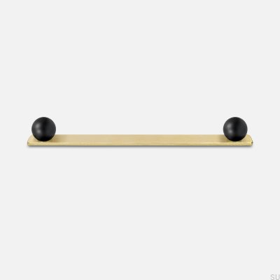 Puxador de móveis alongado Zoe Brass Brushed Unpainted com preto