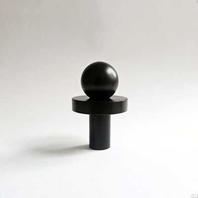 Puxador de móvel Pola W latão preto com almofada preta