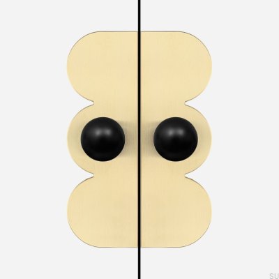 Almofada Odete M Condessa Latão Preto com Dourado Sem Verniz Escovado (2 peças)