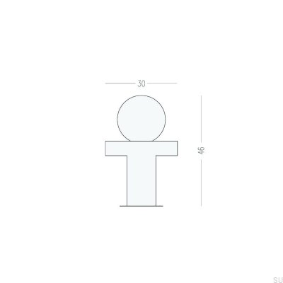 Puxador de móveis Pola Brass Black com almofada de latão escovado
