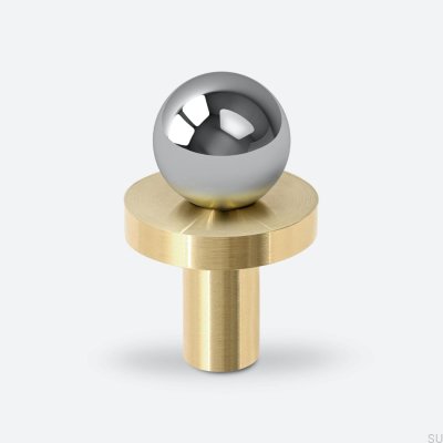 Puxador de móveis Pola Brass Silver Chrome com almofada de latão escovado