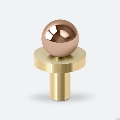 Puxador de móveis de cobre Pola Brass com almofada de latão escovado