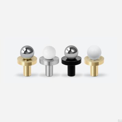 Puxador de móveis Pola Brass Silver Chrome com almofada de latão escovado