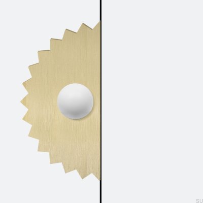 Odete M Pillow Sun Maçaneta para Móveis com Almofada Latão Branco com Dourado Sem Envernizamento Escovado