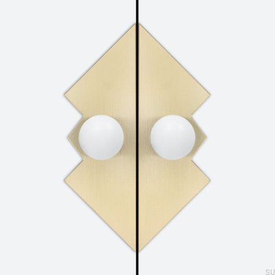 Odete M Pillow Queen Maçaneta para Móveis com Almofada Latão Branco com Dourado Sem Envernizamento Escovado (2 peças)