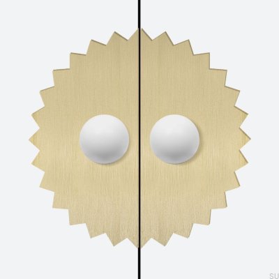 Odete M Pillow Sun Maçaneta para Móveis com Almofada Latão Branco com Dourado Sem Envernizamento Escovado (2 peças)