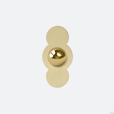 Odete M Pillow Bubble Maçaneta para Móveis com Almofada Latão Dourado com Dourado Sem Verniz Escovado