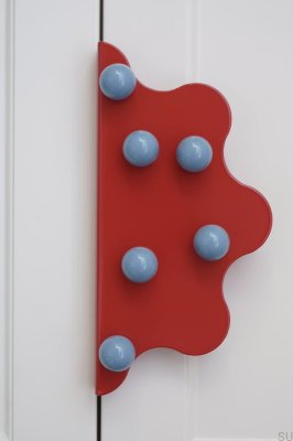 Puxador para móveis Mare 200 Steel Red com bolinhas azuis