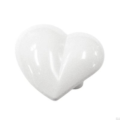 Maçaneta de móveis em coração branco