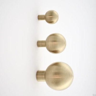 Cabide de parede Ball 30, latão, sem verniz