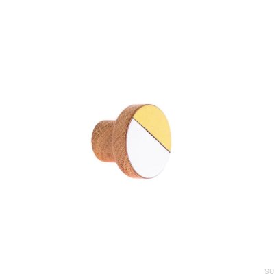 Moderna 40 Puxador de Móveis de Madeira de Carvalho Esmaltado Branco-Amarelo Óleo Duro Incolor Semi-Fosco