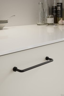 Puxador longitudinal para móvel Lounge 160, Metal, Preto Mate