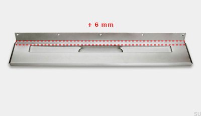 Dreno linear 1004 700 Flange traseira offset 6 mm Parede Aço