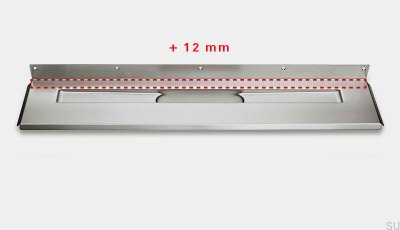 Dreno linear 1004 700 Flange traseira offset 12 mm Parede Aço
