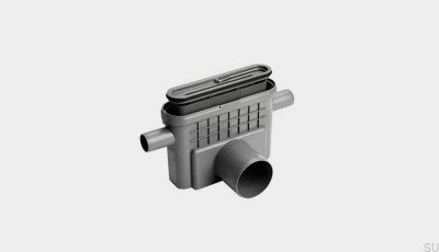 Módulo de drenagem com saída horizontal de 75 mm com sifão removível e duas conexões laterais