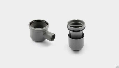 Módulo de drenagem de canto com saída horizontal de 50 mm com sifão removível