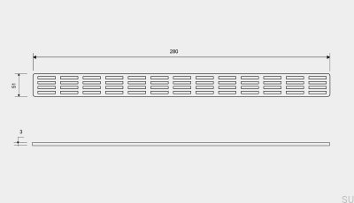 Grelha de drenagem ClassicLine Stripe 280 Aço escovado