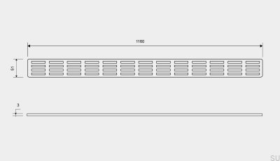 Grelha de drenagem ClassicLine Stripe 1160 Aço escovado
