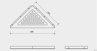 Prateleira de canto triangular para chuveiro ClassicLine, aço escovado