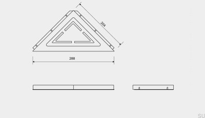 Prateleira de canto triangular para chuveiro ClassicLine Anniversario em aço escovado