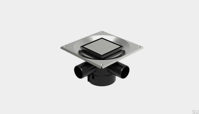Conjunto de resíduos quadrados HighLine Custom com saída vertical de 110 mm e conexões laterais