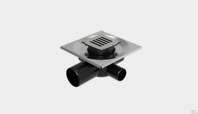 Conjunto de coluna quadrada ClassicLine com saída horizontal de 75 mm e conexões laterais
