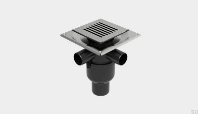 Conjunto de coluna quadrada ClassicLine com saída vertical 75 mm e conexões laterais