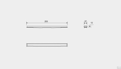 Painel cassete para dreno linear HighLine 253 12 Aço escovado