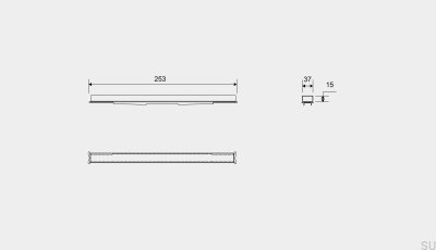 Painel cassete para dreno linear HighLine 253 15 Aço escovado