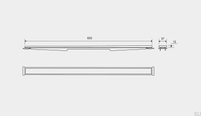 Painel cassete para dreno linear HighLine 633 12 Aço escovado