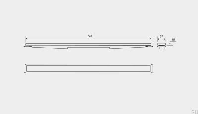 Painel cassete para dreno linear HighLine 733 15 Aço escovado