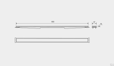 Painel cassete para dreno linear HighLine 933 10 Aço escovado