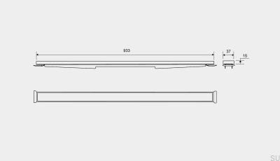 Painel cassete para dreno linear HighLine 933 15 Aço escovado
