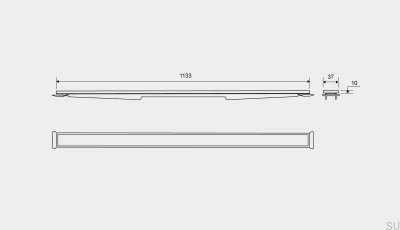 Painel cassete para dreno linear HighLine 1133 10 Aço escovado