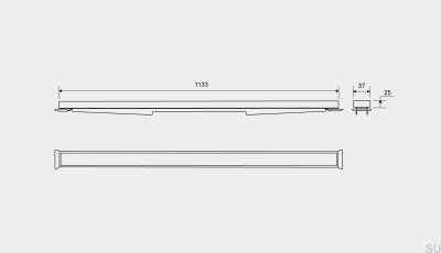 Painel cassete para dreno linear HighLine 1133 25 Aço escovado