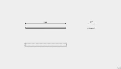 Painel de drenagem linear HighLine Custom 253 em aço escovado