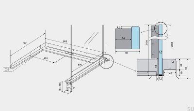 Ralo Linear de Aço ShowerLine 863 800 Direito