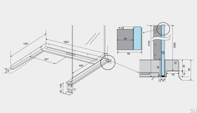 Ralo Linear de Aço ShowerLine 1063 900 Direito
