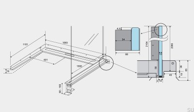 Ralo Linear de Aço ShowerLine 1063 1000 Direito