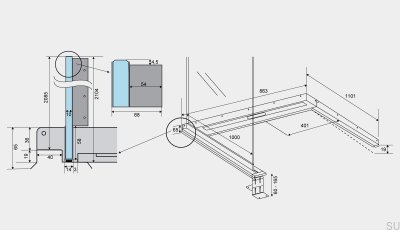 Ralo Linear de Aço Esquerdo ShowerLine 863 1000